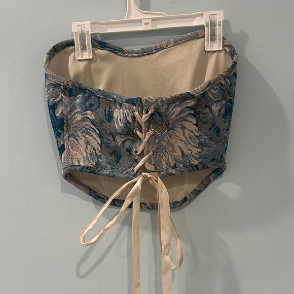 Floral Tapestry Lace-Up Corset - Picture 2 of 2